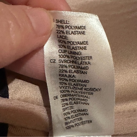 H&M Long Line Sexy Two Tone Black Lace Bra Women's 34D - Picture 6 of 6